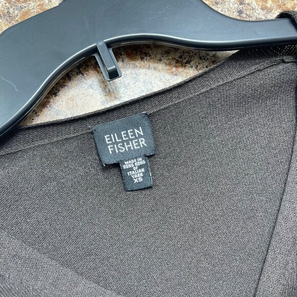 Eileen Fisher Brown V-Neck Button-Front Cardigan Sweater Size XS - Picture 3 of 6